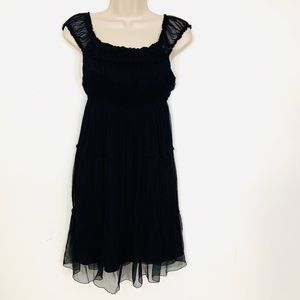 Leon Max 100% Silk Chiffon Ruffle Dress